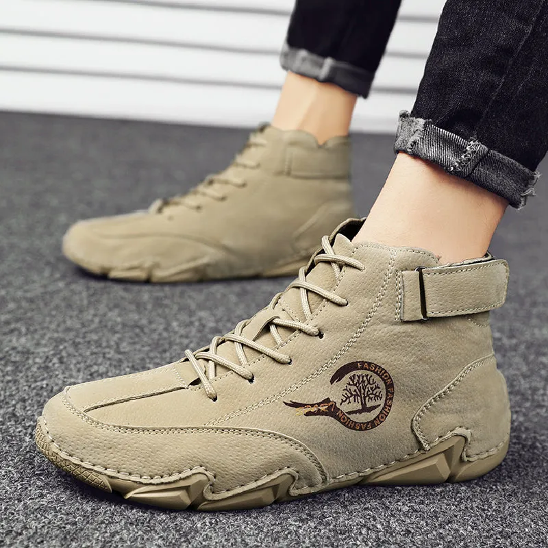 Winter Herren Stiefel Wildleder Mit Fell Stiefeletten Herren Freizeitstiefel Warmhalten Westernstiefel Herren Casual Sneakers