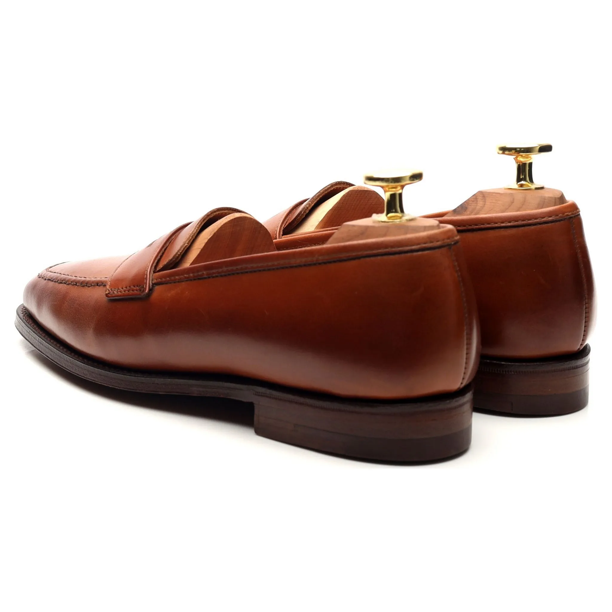 Women's 'Epsom' Tan Brown Leather Loafers UK 3 C