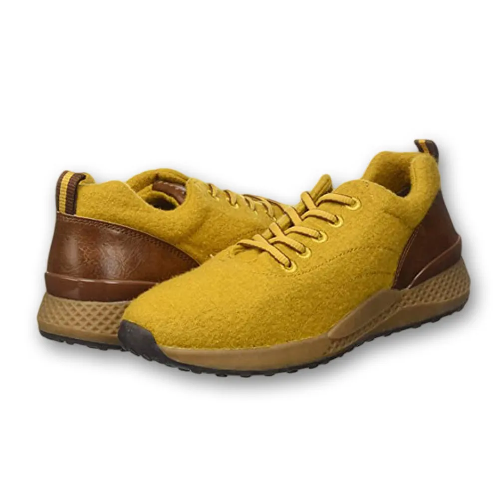 Women's Multi-Fabric Casual Shoes,Mustard