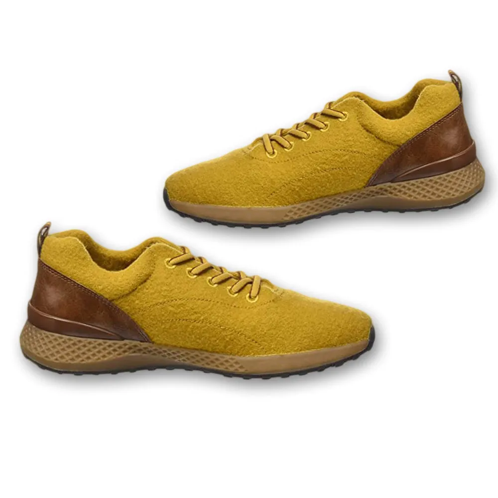 Women's Multi-Fabric Casual Shoes,Mustard