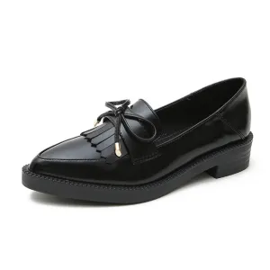 Women‘s Retro Pointed Shoes Thick Bottom Loafers