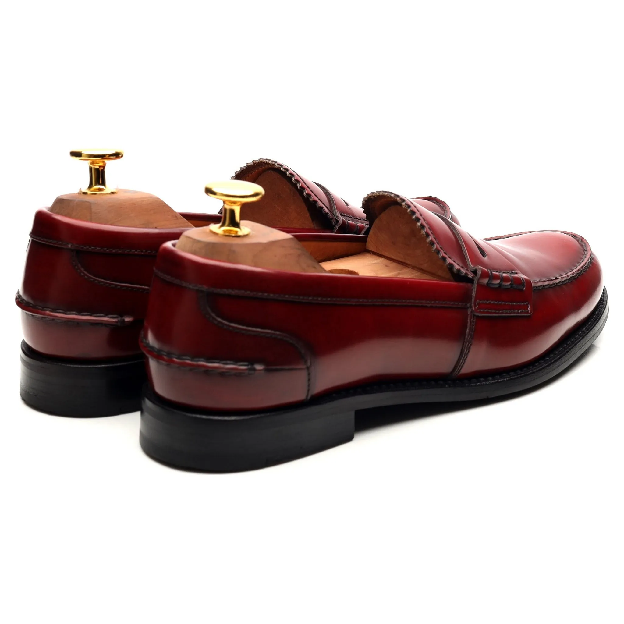 Women's 'Sally' Red Leather Loafers UK 4