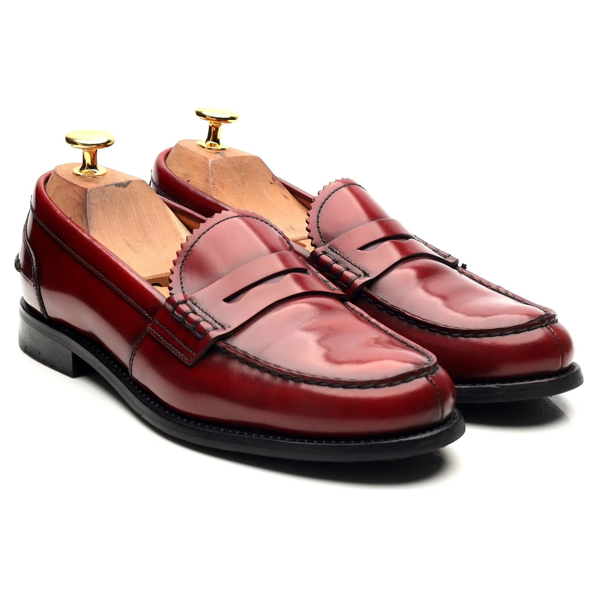 Women's 'Sally' Red Leather Loafers UK 4