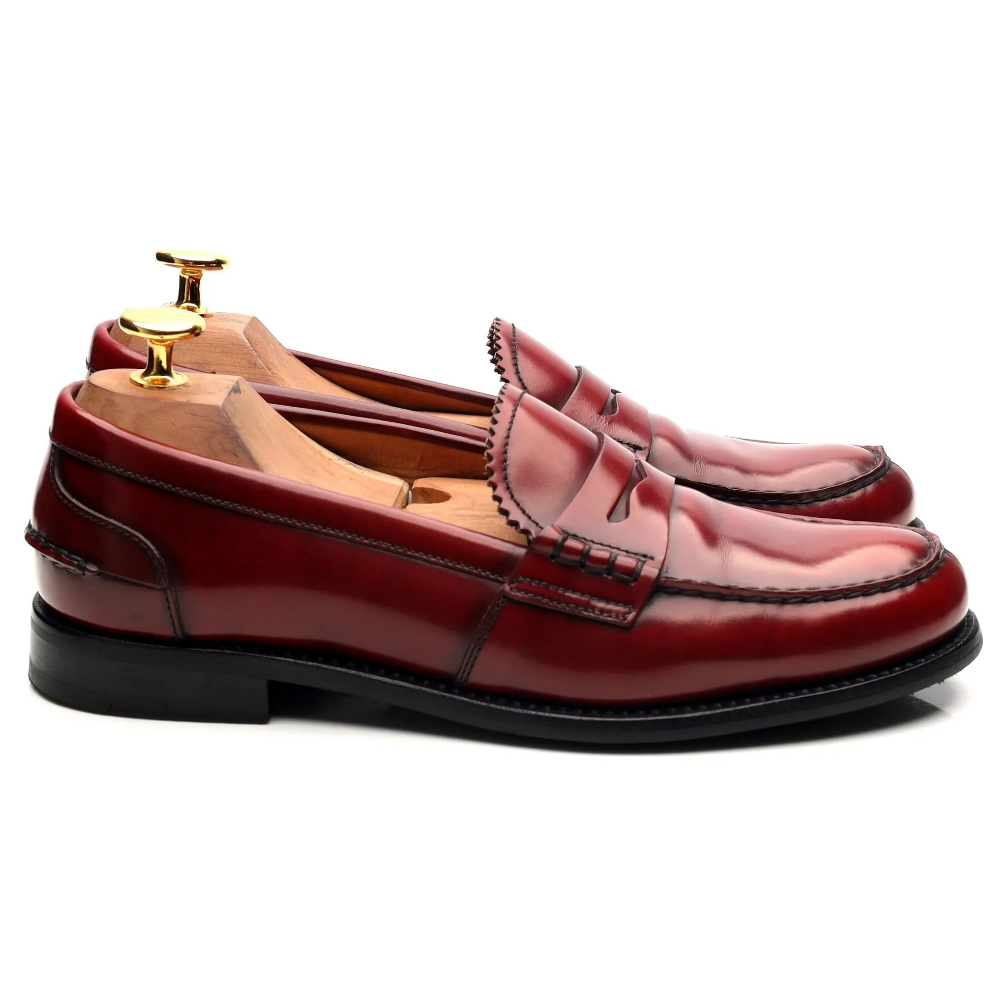 Women's 'Sally' Red Leather Loafers UK 4