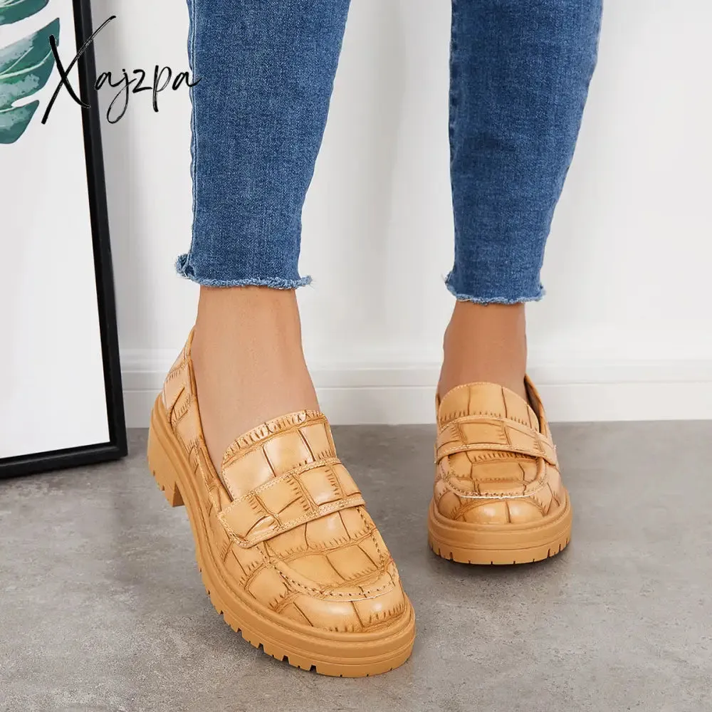 Xajzpa - Women Round Toe Platform Vintage Loafers