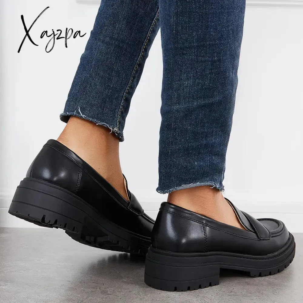 Xajzpa - Women Round Toe Platform Vintage Loafers