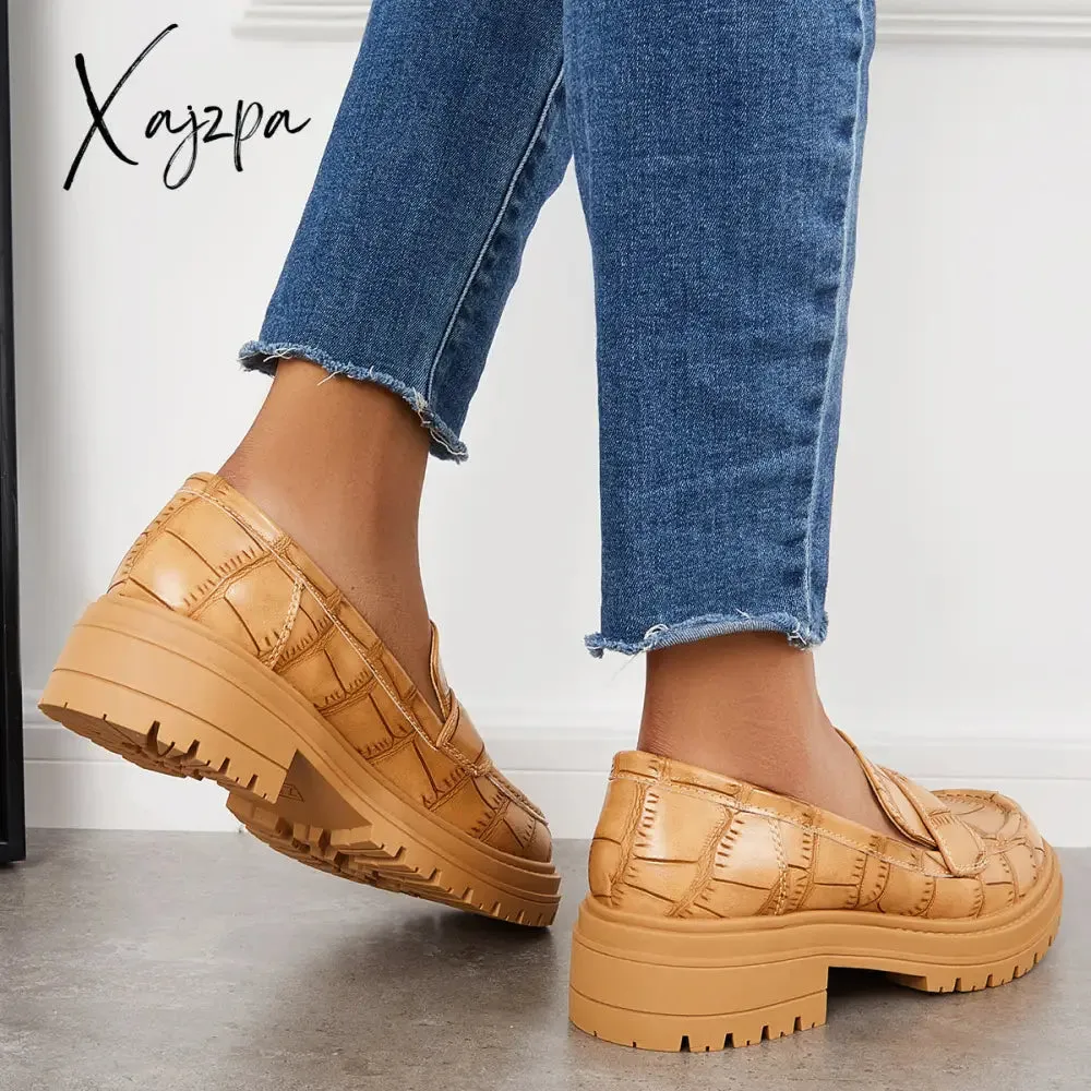 Xajzpa - Women Round Toe Platform Vintage Loafers