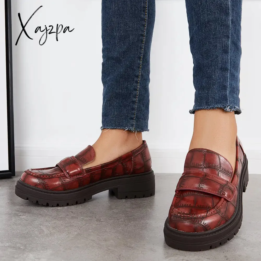 Xajzpa - Women Round Toe Platform Vintage Loafers