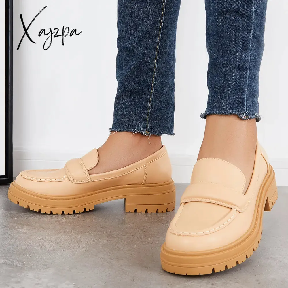 Xajzpa - Women Round Toe Platform Vintage Loafers