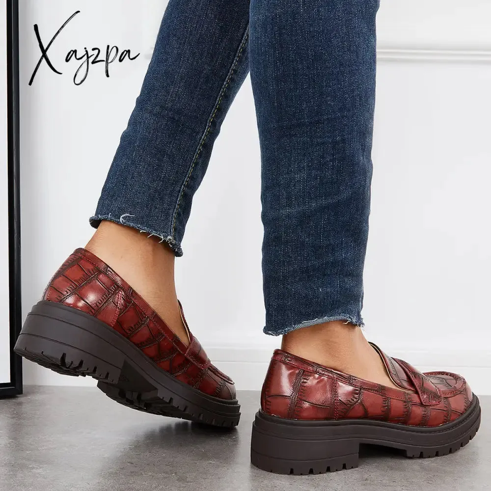 Xajzpa - Women Round Toe Platform Vintage Loafers