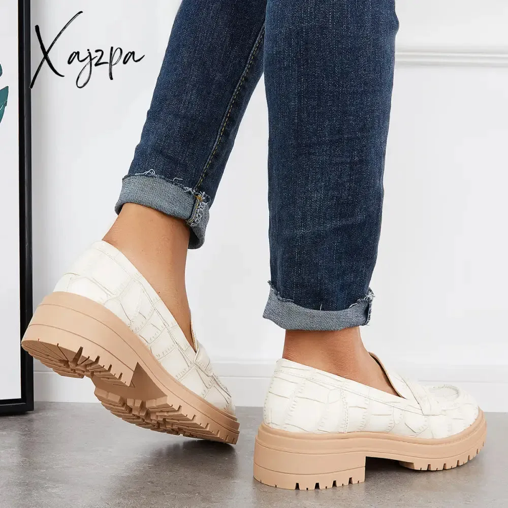 Xajzpa - Women Round Toe Platform Vintage Loafers