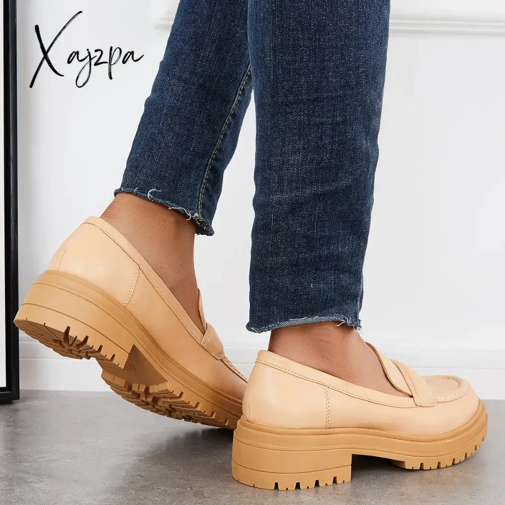 Xajzpa - Women Round Toe Platform Vintage Loafers