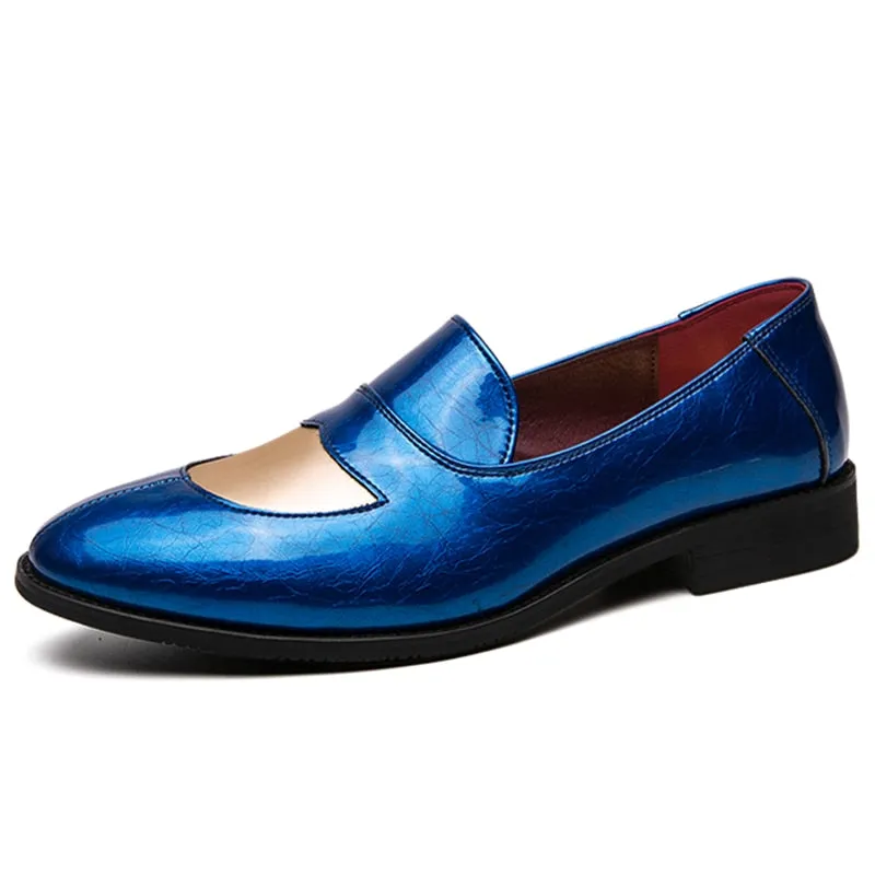 Yeknu Plus Size 39-48 Mens Slip on Wedding Shoes Microfiber Leather Formal Business Pointed Toe Dress Oxford Flats Shoes